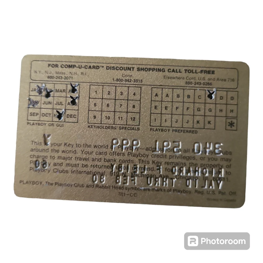 Vintage Playboy Butane Lighter with Gold Presidential Key Card - Picture 5 of 6